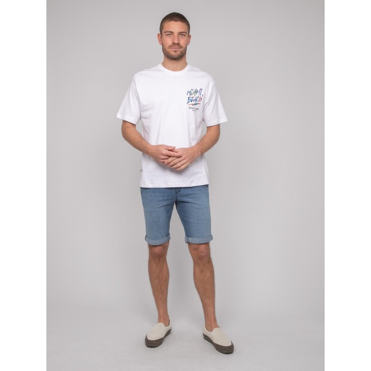 T-shirt Oversize Coton Motifs Nascade blanc, RITCHIE