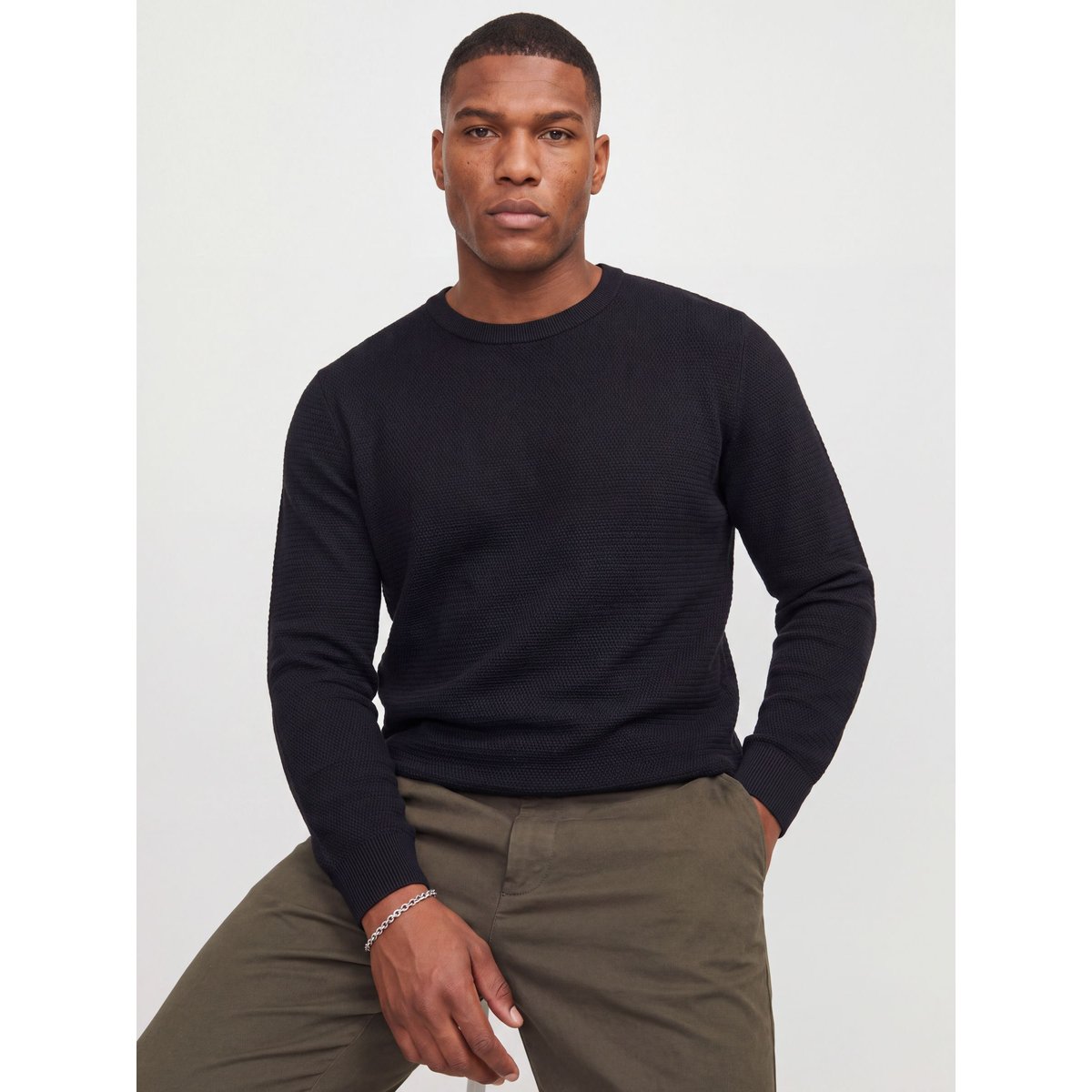 Pull En Maille noire - black, JACK & JONES