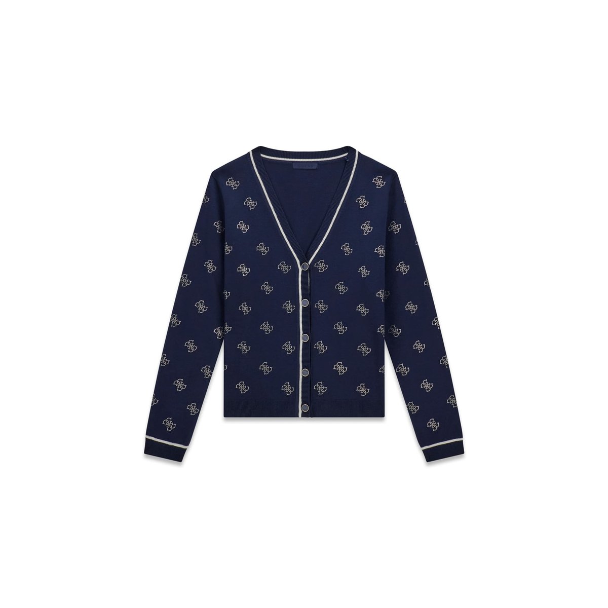 Cardigan En Strass Logo 4G bleu foncé, GUESS