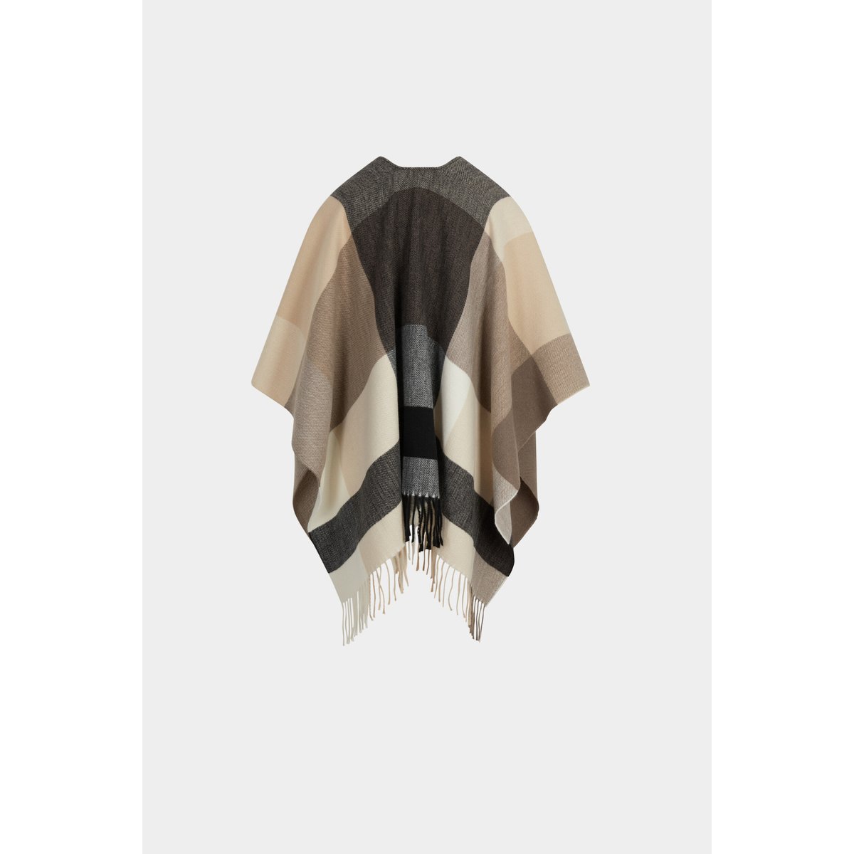 Poncho col ouvert beige, MORGAN