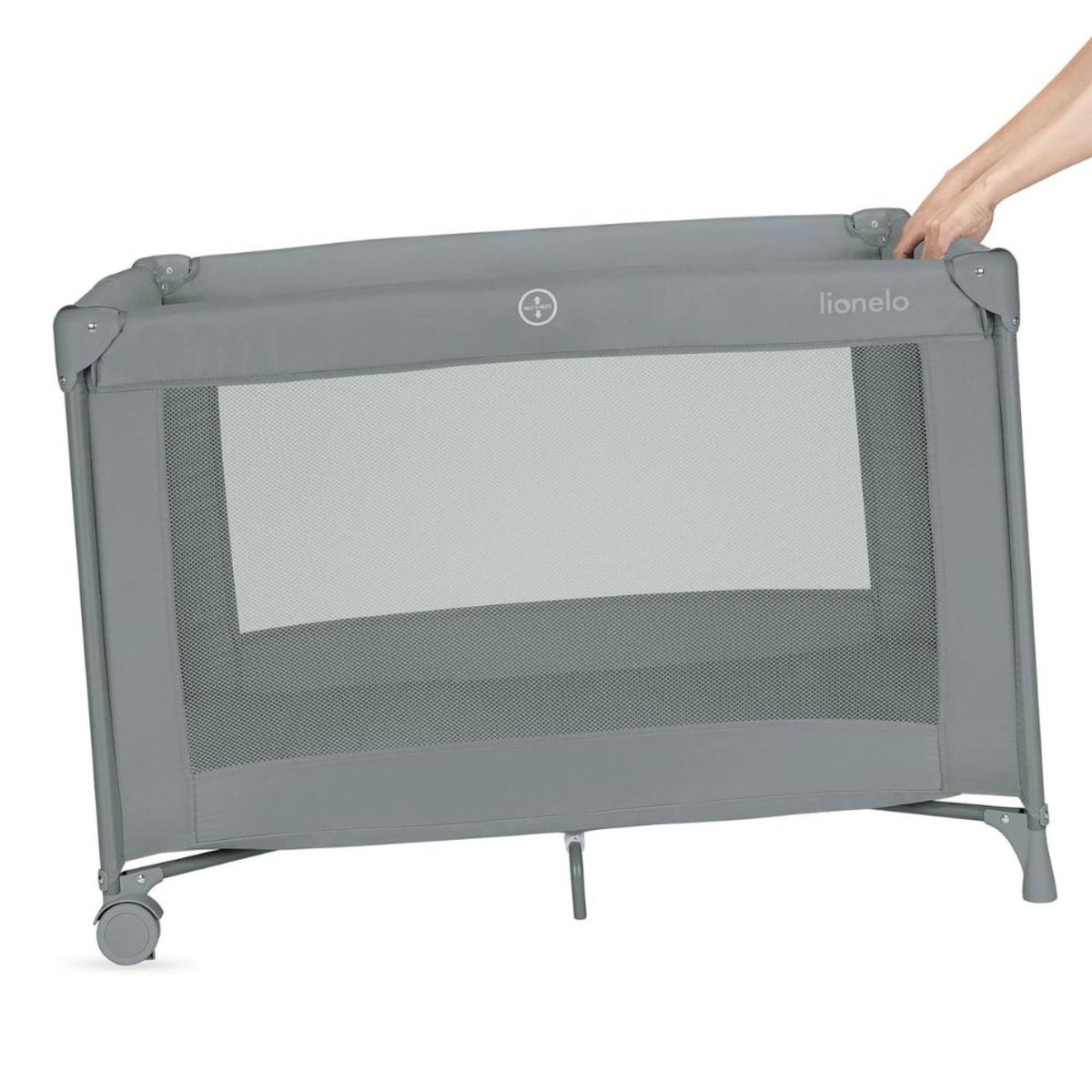 Lit parapluie bébé Amelie compact avec matelas Grey Concrete gris grey concrete, LIONELO