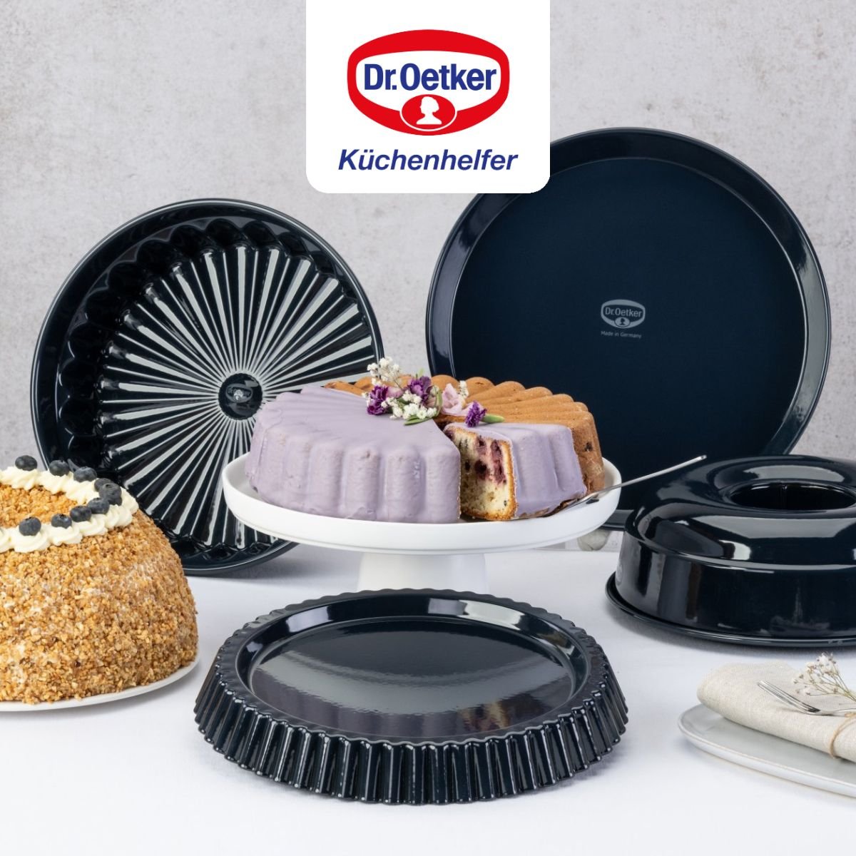 Plat à tarte BACK LIEBE bleu, DR OETKER