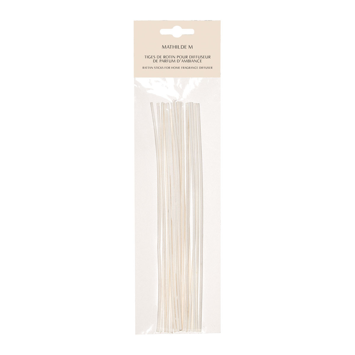 Sachet de 18 tiges de rotin blanchi 25 cm blanc, MATHILDE M