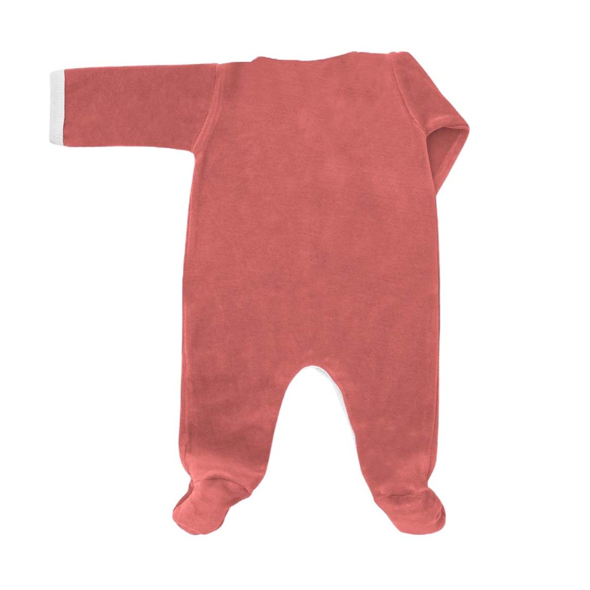 Pyjama velours - 100% coton biologique - 1 à 6 mois framboise, PREMIERS MOMENTS