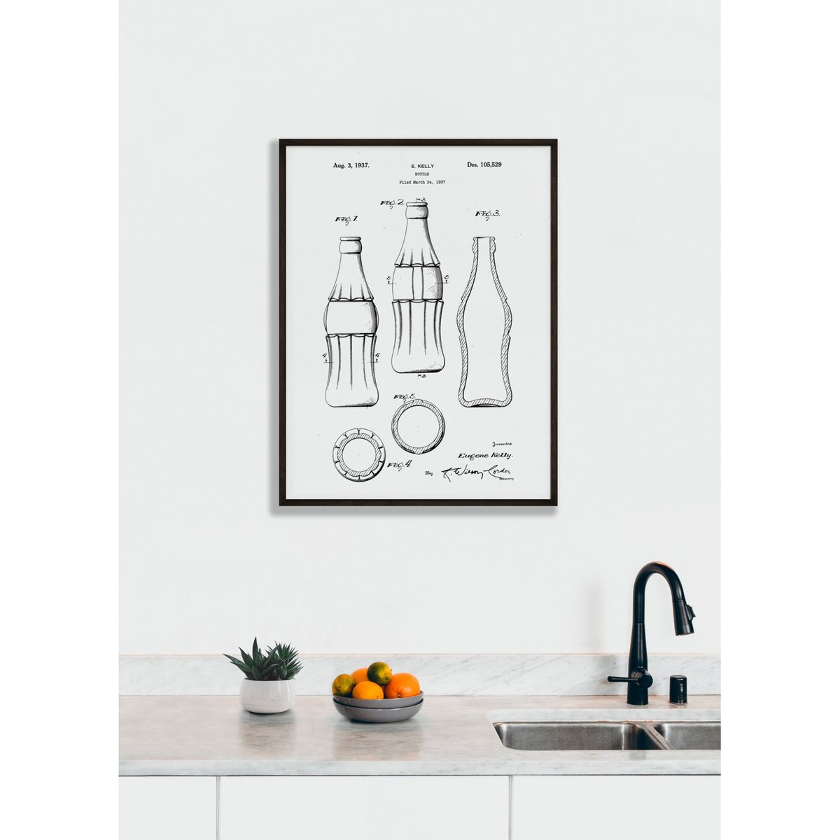 Affiche Brevet Bouteille blanc, L'AFFICHERIE