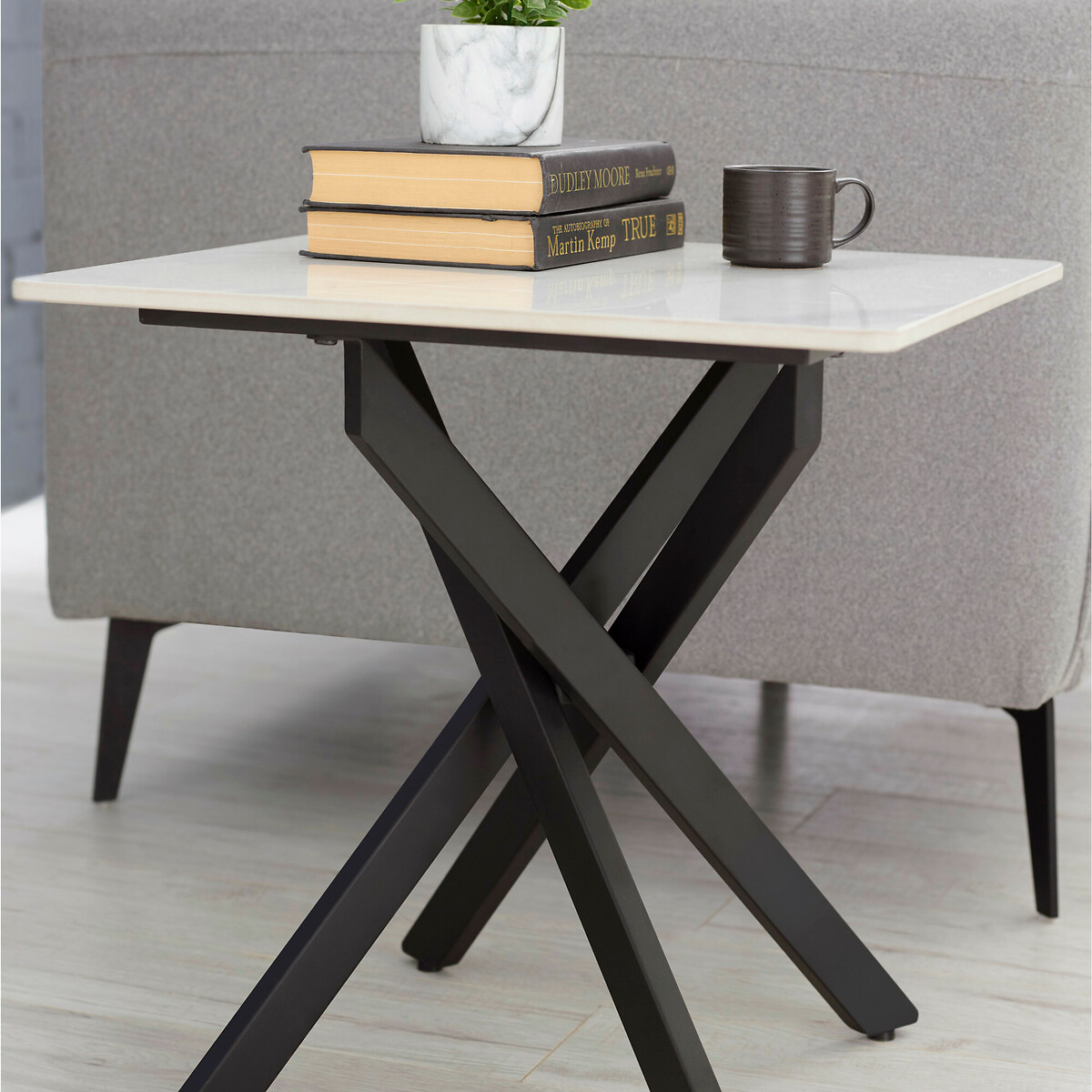 Brennan Marble Side Table white marble, SO'HOME