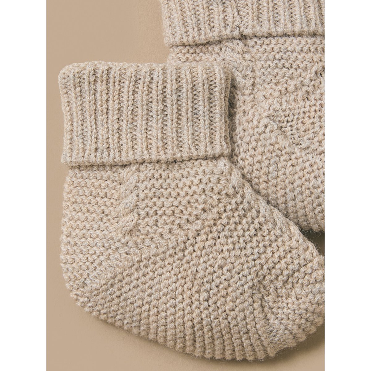Chaussons point mousse beige chine, CYRILLUS