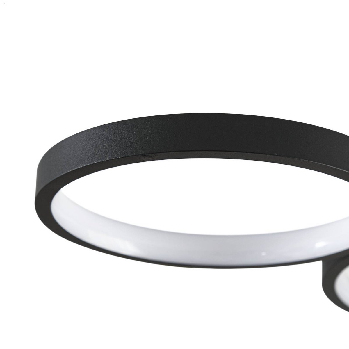 Plafonnier en aluminium moderneLED noir brossé, LINDBY