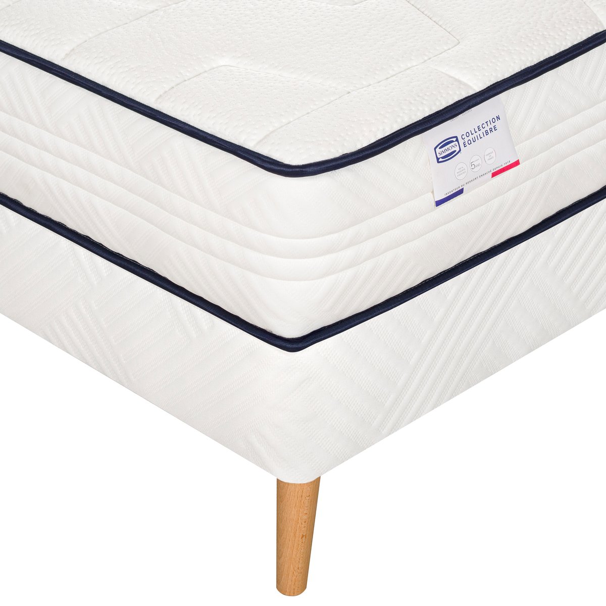 Matelas L'INTEMPOREL 140x190, ressorts ensachés, extra ferme, H24 blanc, SIMMONS