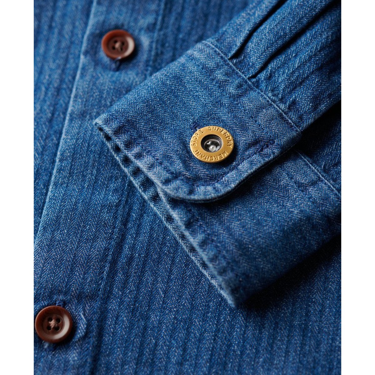 The Merchant Store - Surchemise indigo chevron indigo, SUPERDRY