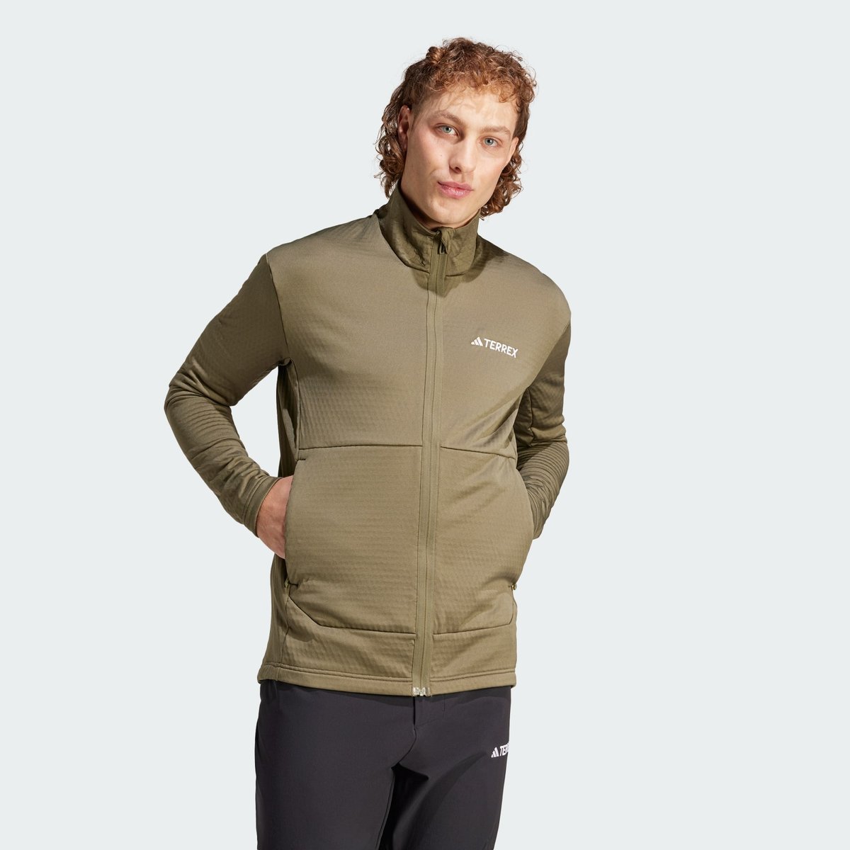 Veste légère molleton entièrement zippée Terrex Multi olive strata, adidas Performance