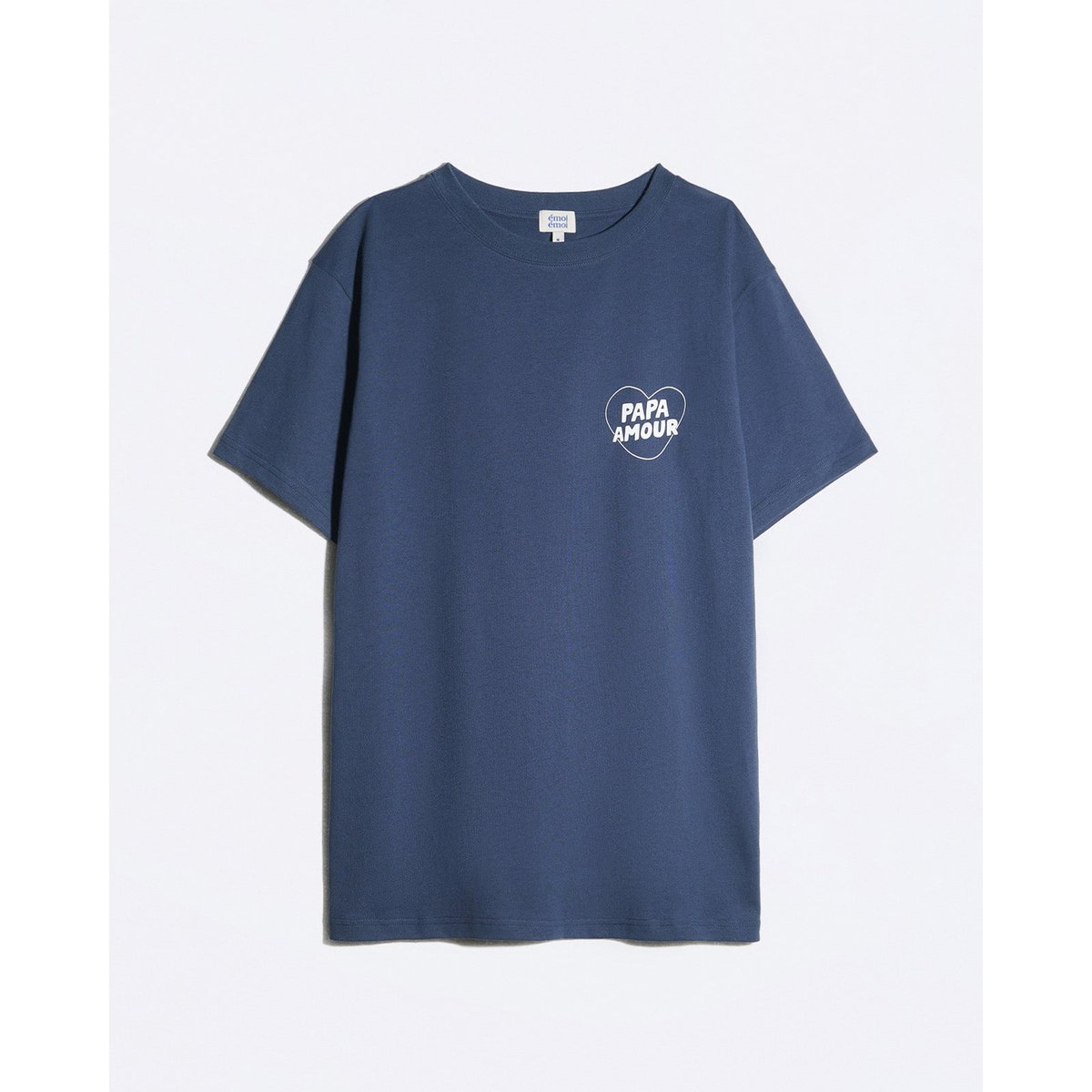 T-shirt Papa amour en coton bio bleu charbon, EMOI EMOI