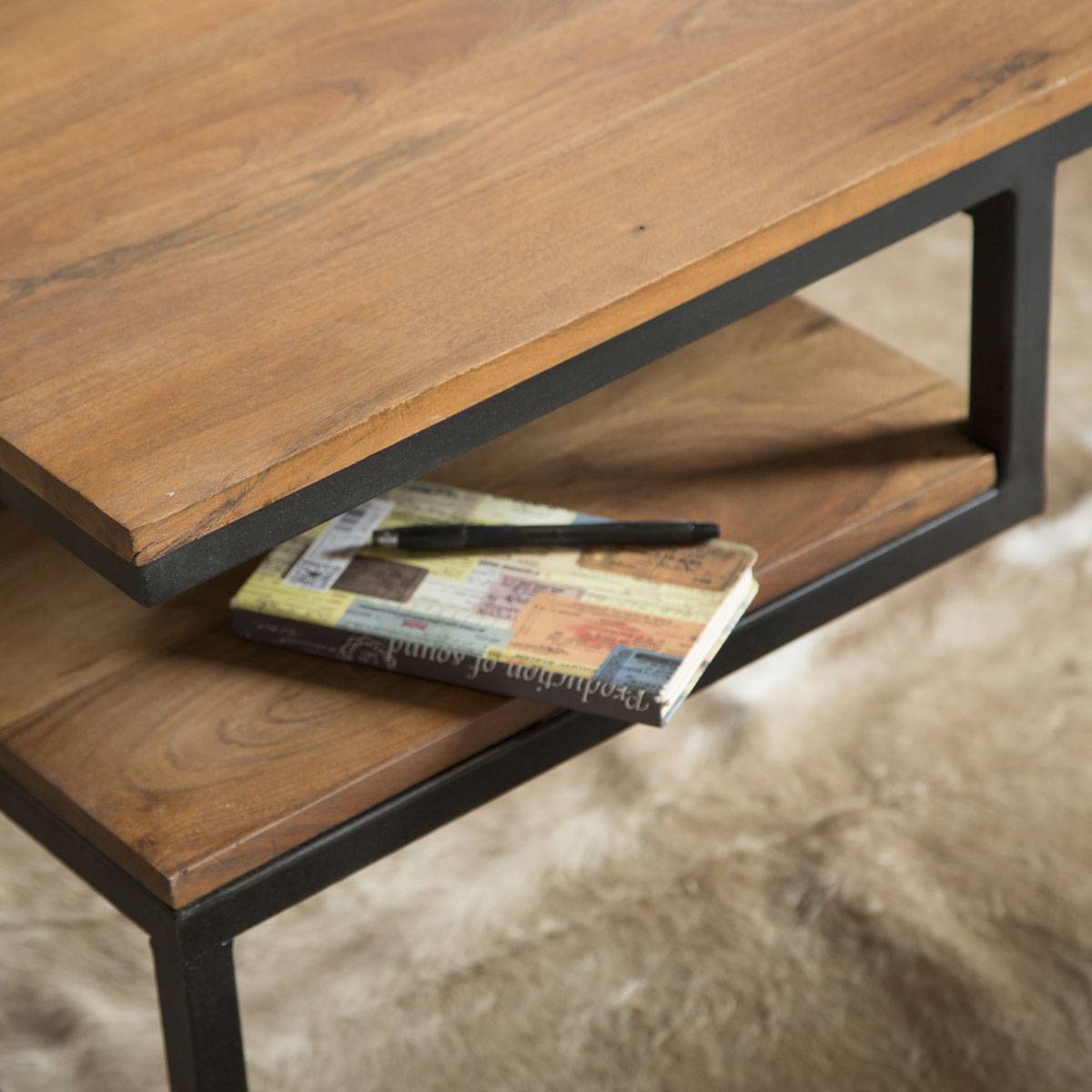 Table basse en bois d'acacia HAVANA bois foncé, MADE IN MEUBLES
