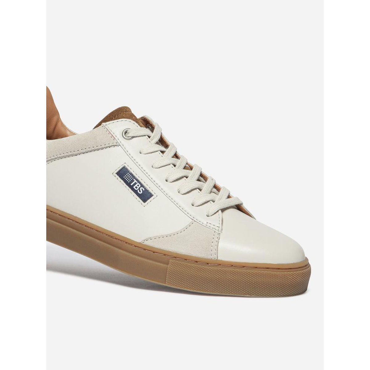 Baskets made in France MAUBERT off-white / navy / tabac, TBS
