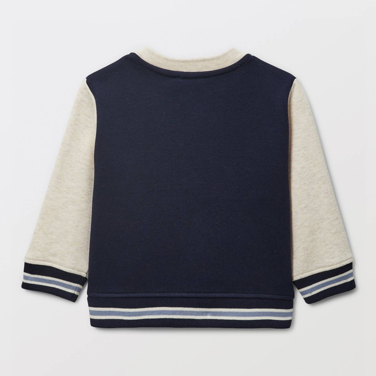 Gilet col teddy en molleton en coton BIO GOTS marine, BOUT'CHOU