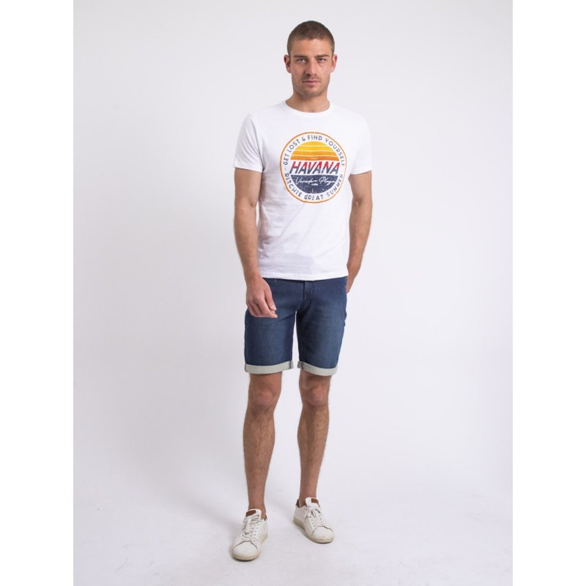 T-shirt Col Rond Nolpix blanc, RITCHIE
