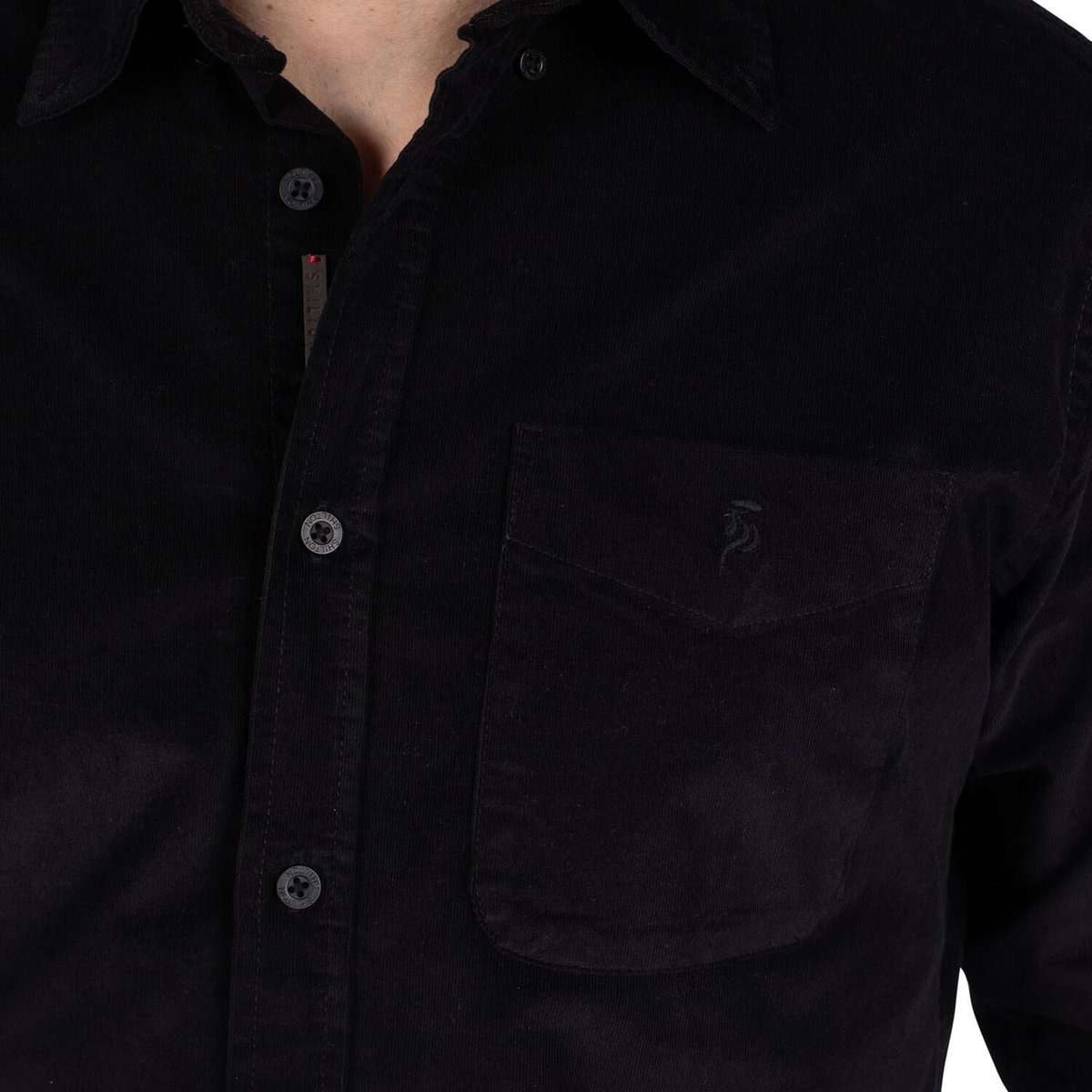 Chemise aspect VELOURS noir, SHILTON