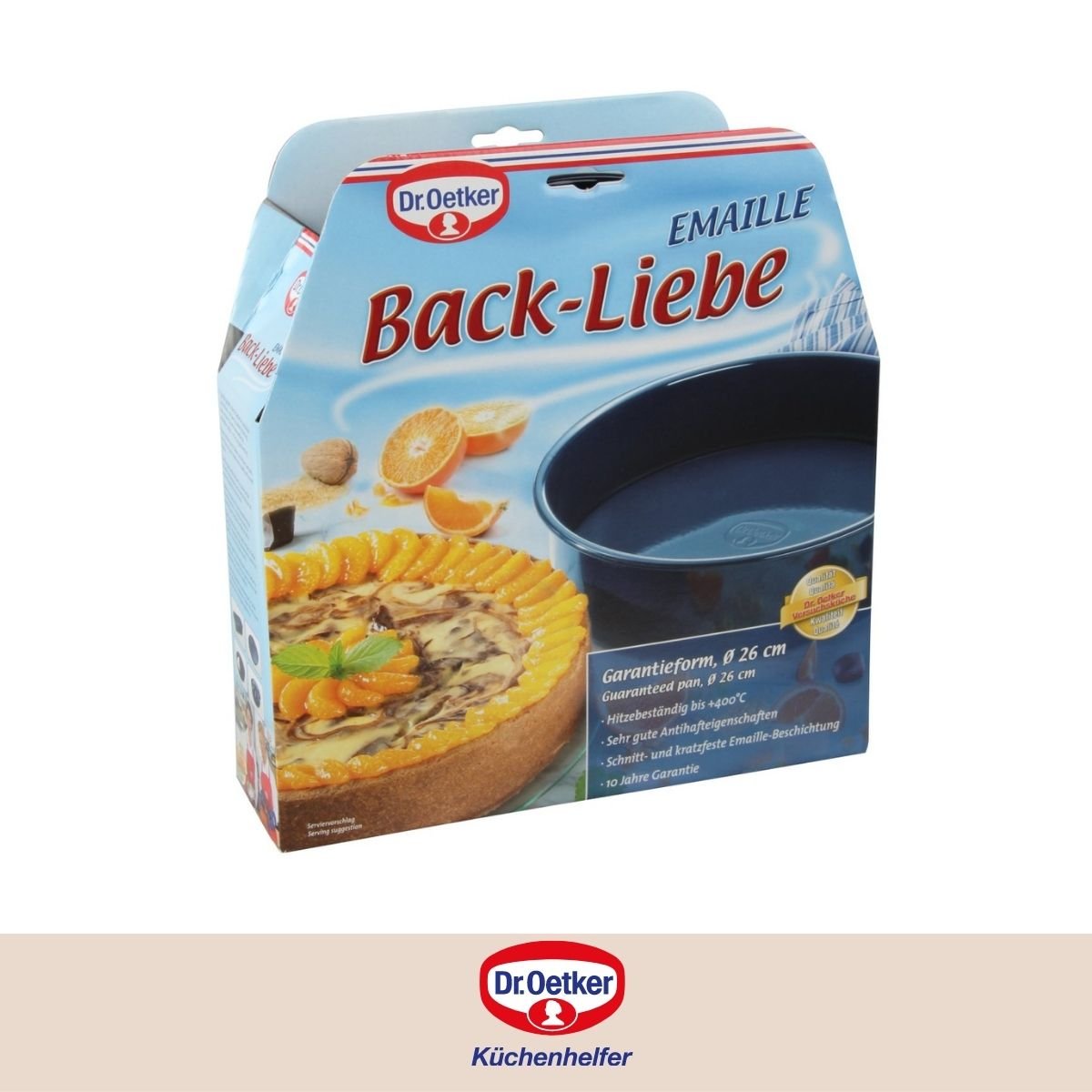 Lot de 2 moules à gâteaux 24,5/24,5 cm en acier BACK-LIEBE bleu, DR OETKER
