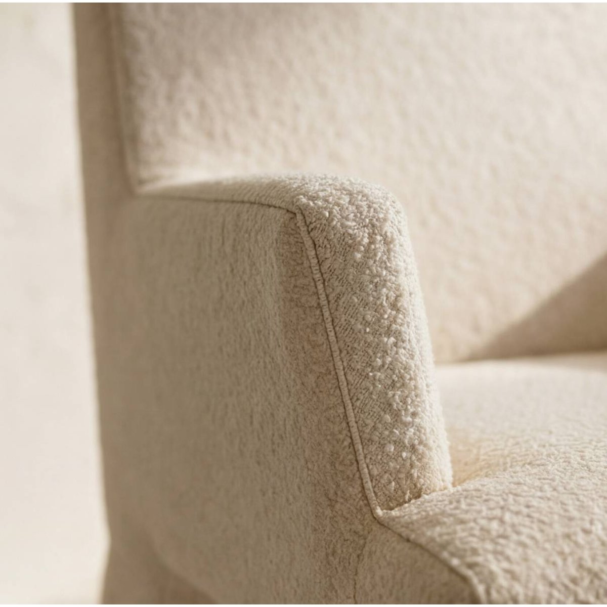 Fauteuil en tissu KARA blanc, MADE IN MEUBLES 
