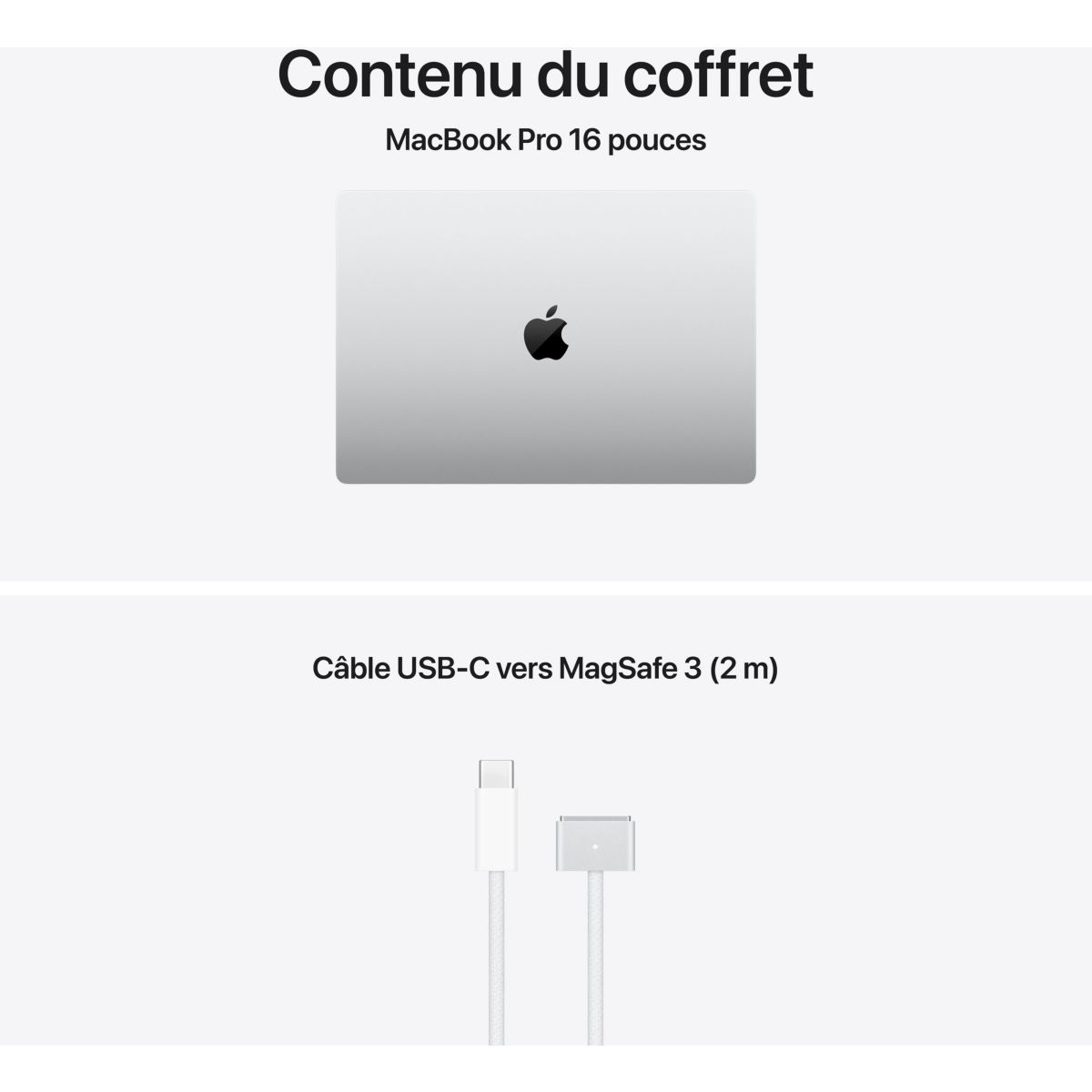 Ordinateur Apple Pro 16" Puce M5 Pro CPU 18 / GPU 20 coeurs Mémoire RAM 48Go Stockage 1To SSD XDR Argent couleur unique, APPLE