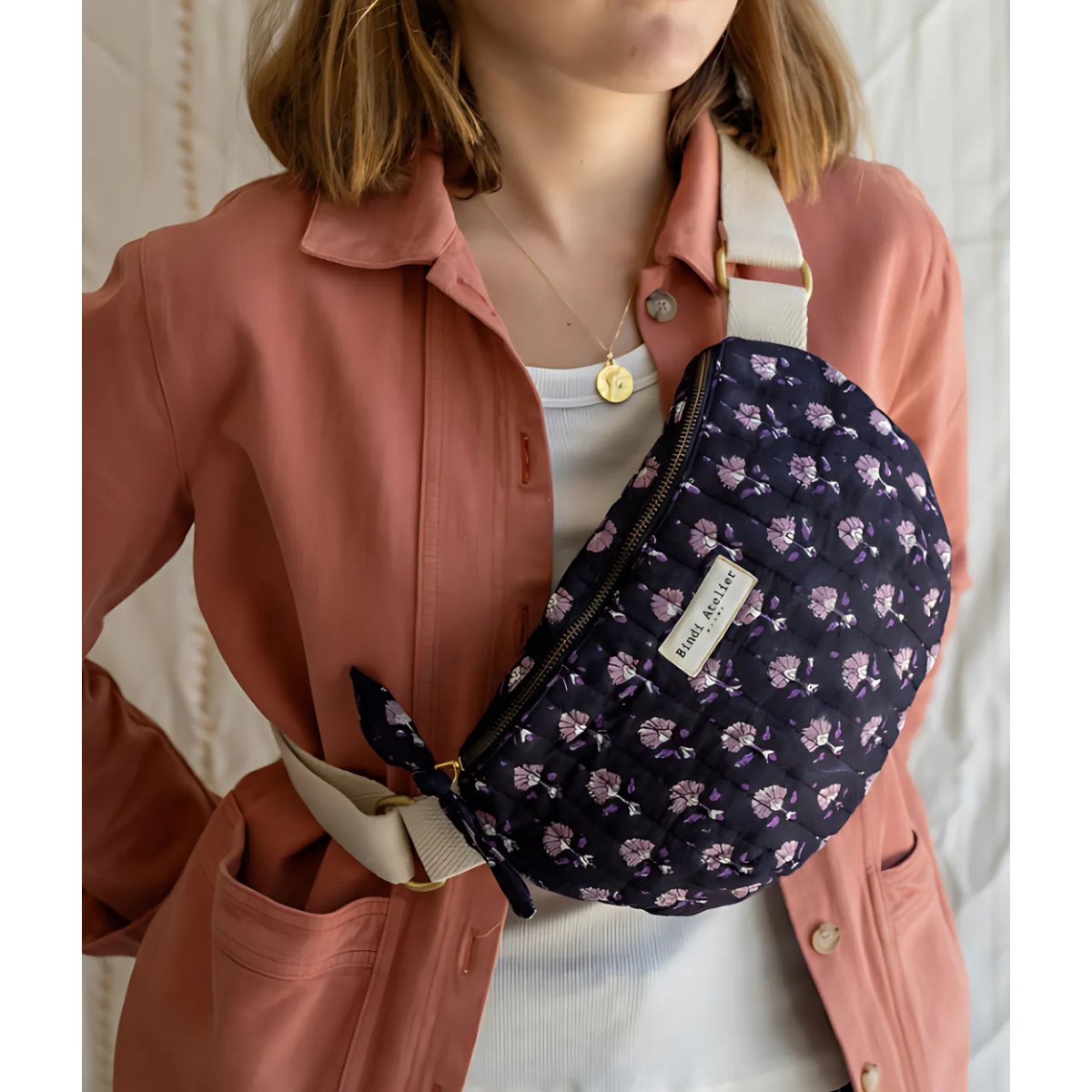 Sac banane adulte imprimé AARTI bleu minuit, BINDI ATELIER