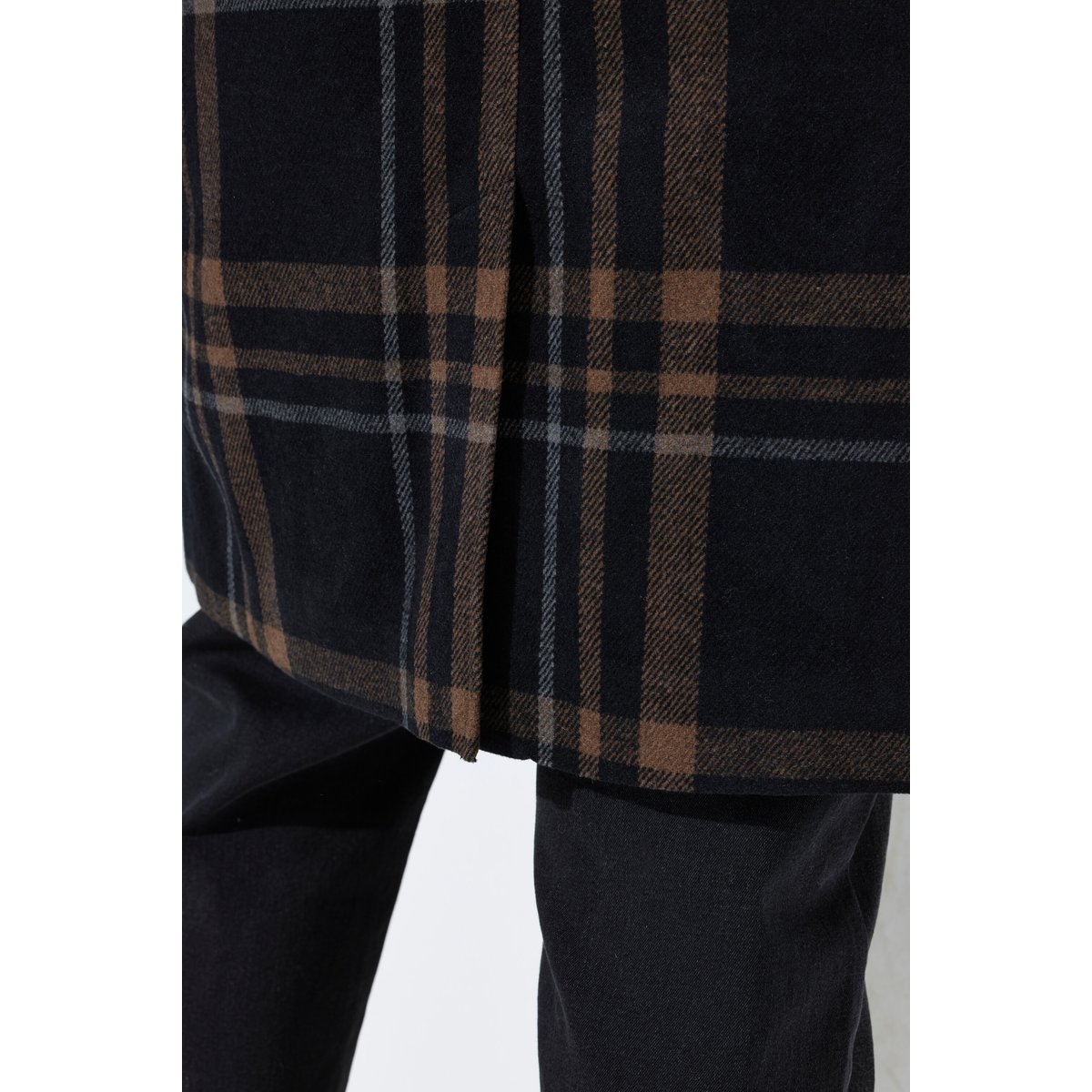 Manteau à carreaux, coupe évasée noir, ULLA POPKEN