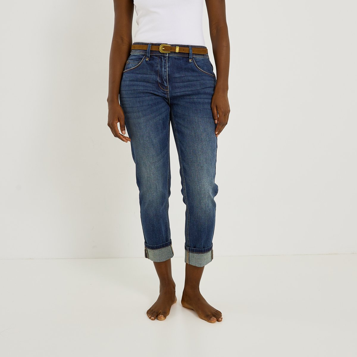 Jean boyfriend SEATLLE BF01 bleu dark stone, GRAIN DE MALICE