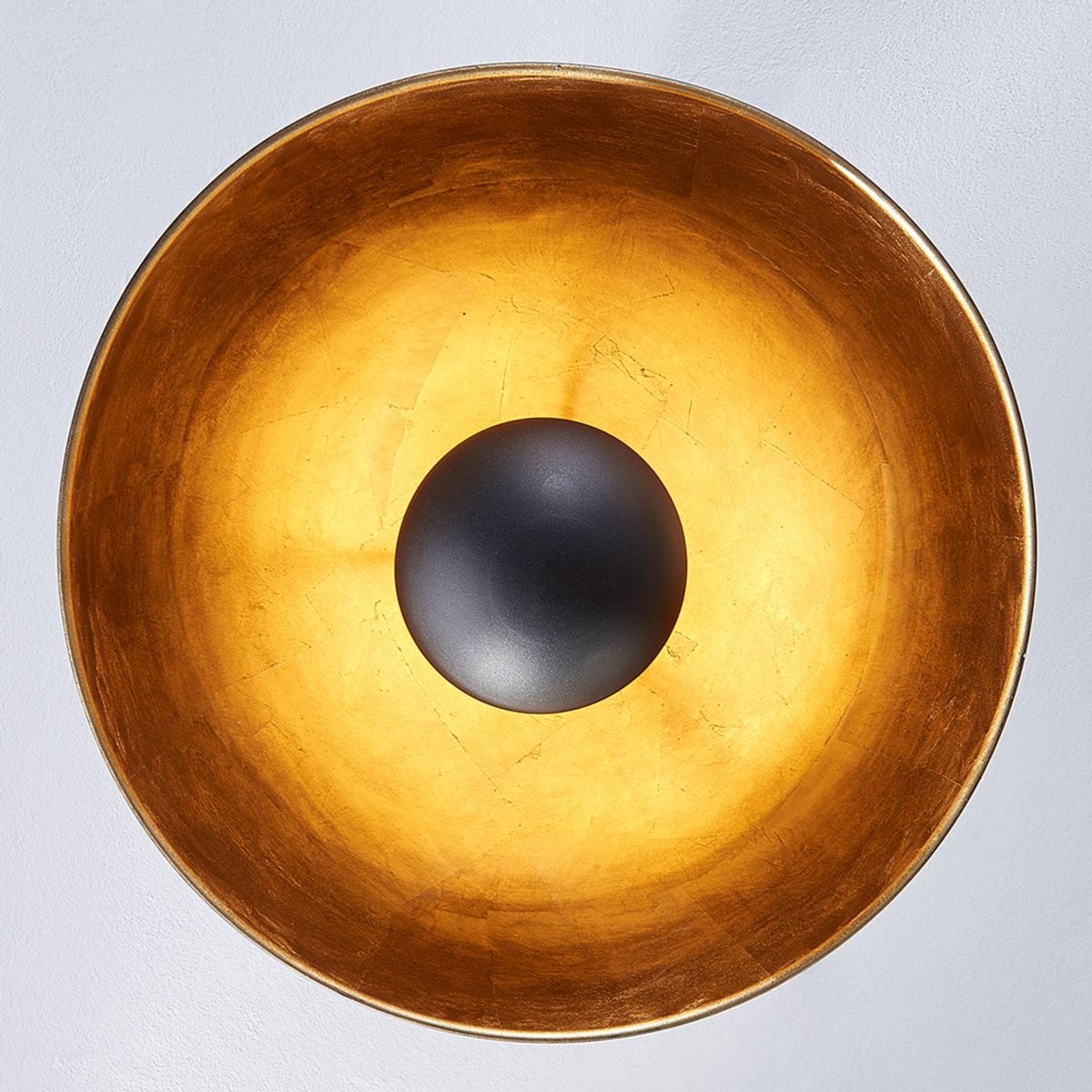 Plafonnier en métal moderne, Lya noir, or mat, LINDBY