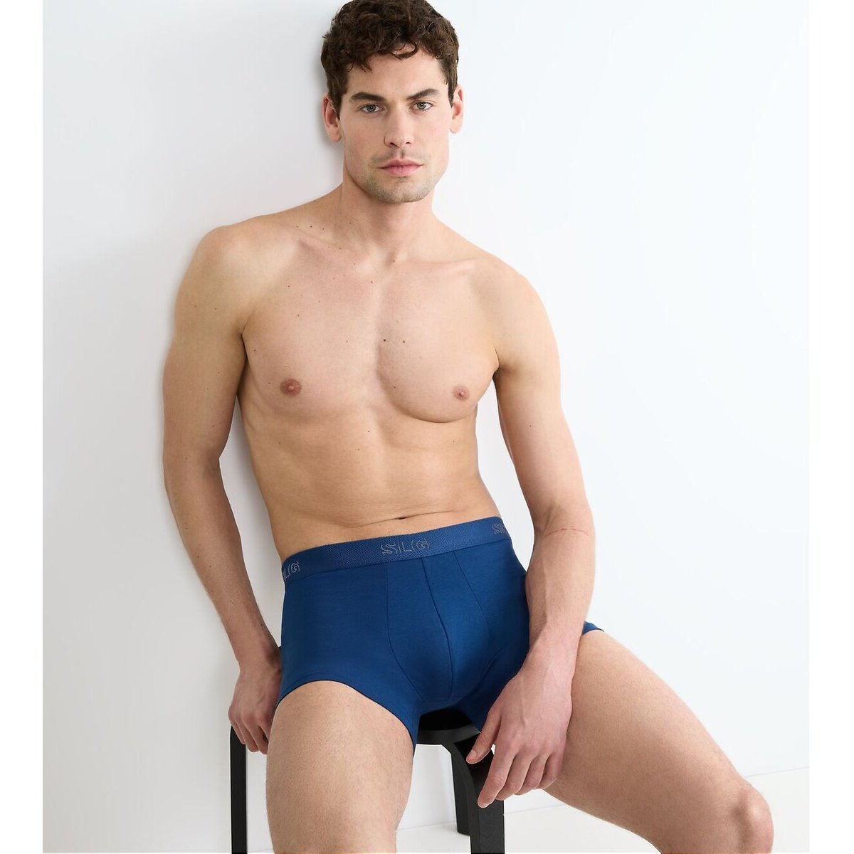 Confezione da 2 boxer tinta unita grigio + blu, SLOGGI