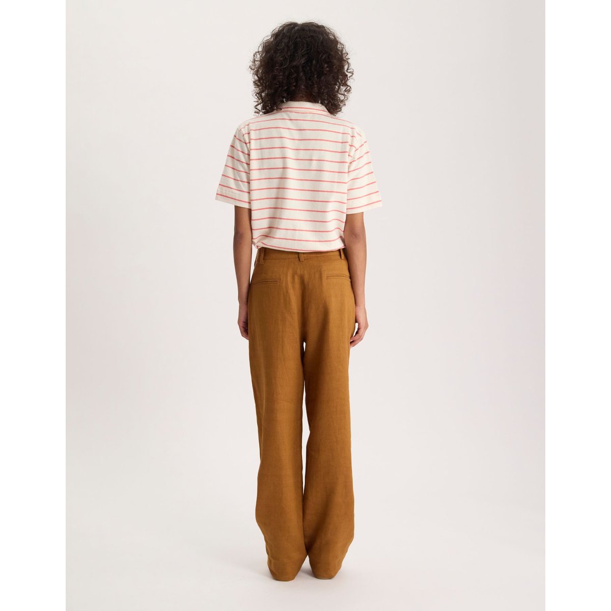 Pantalon Thelma en coton marron, INES DE LA FRESSANGE PARIS