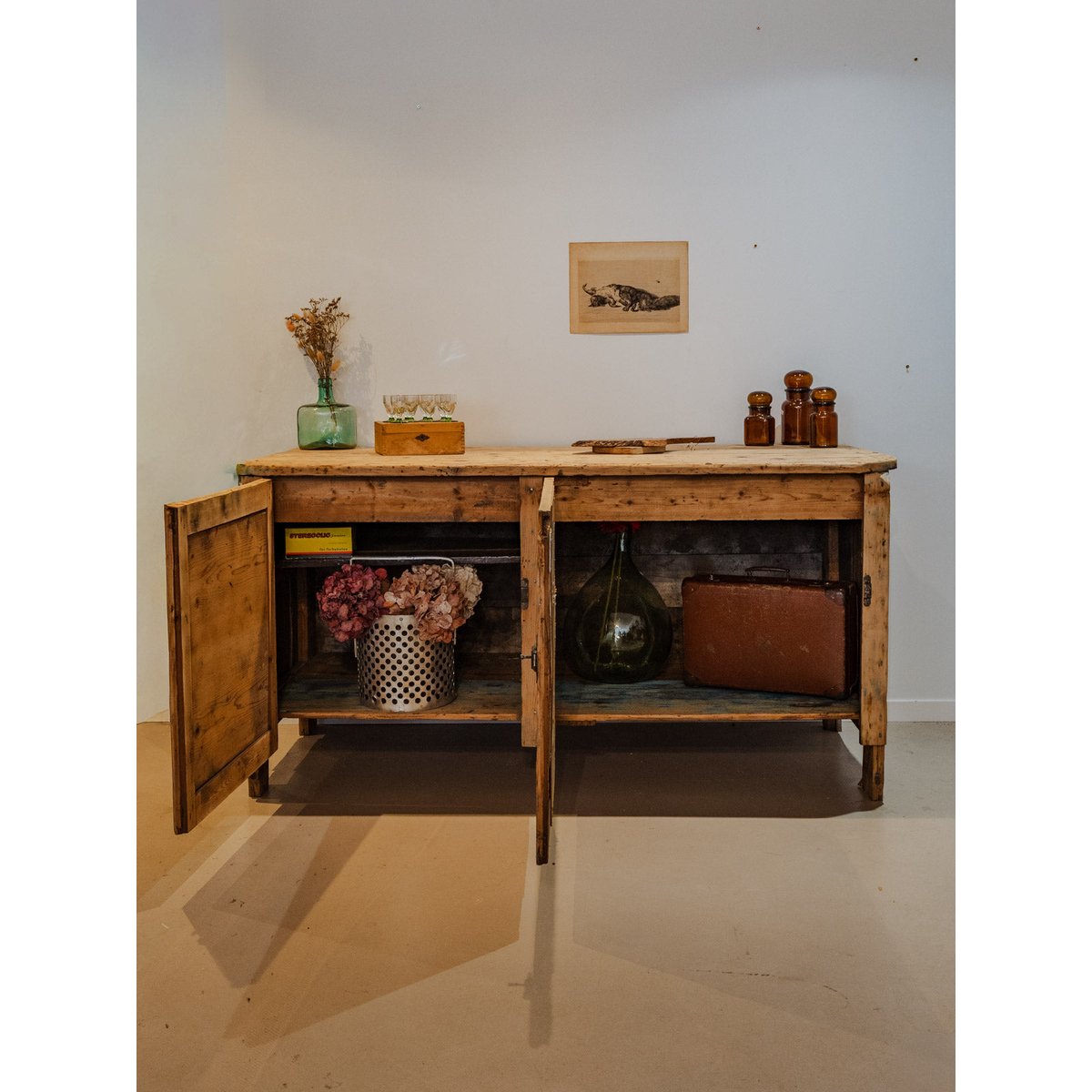 Grand meuble de métier en bois Fernand N°312 - Bon état bois clair, DEBONGOUT