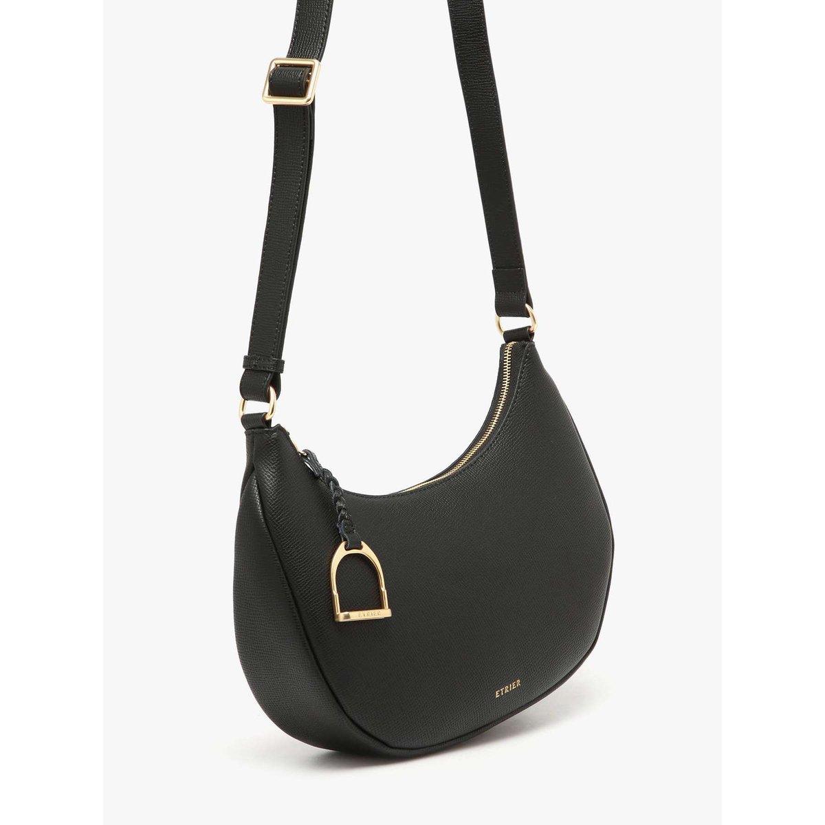 Sac bandoulière Torsade cuir noir, ETRIER