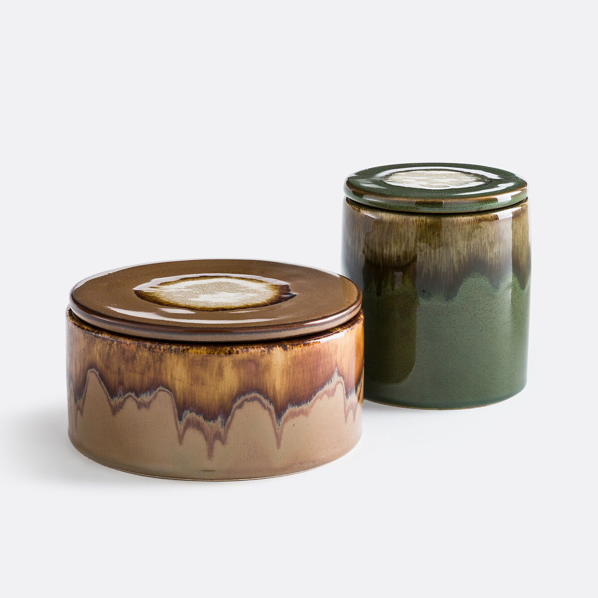 Boîte de rangement en céramique, hauteur 8 cm, ORYA marron, LA REDOUTE INTERIEURS