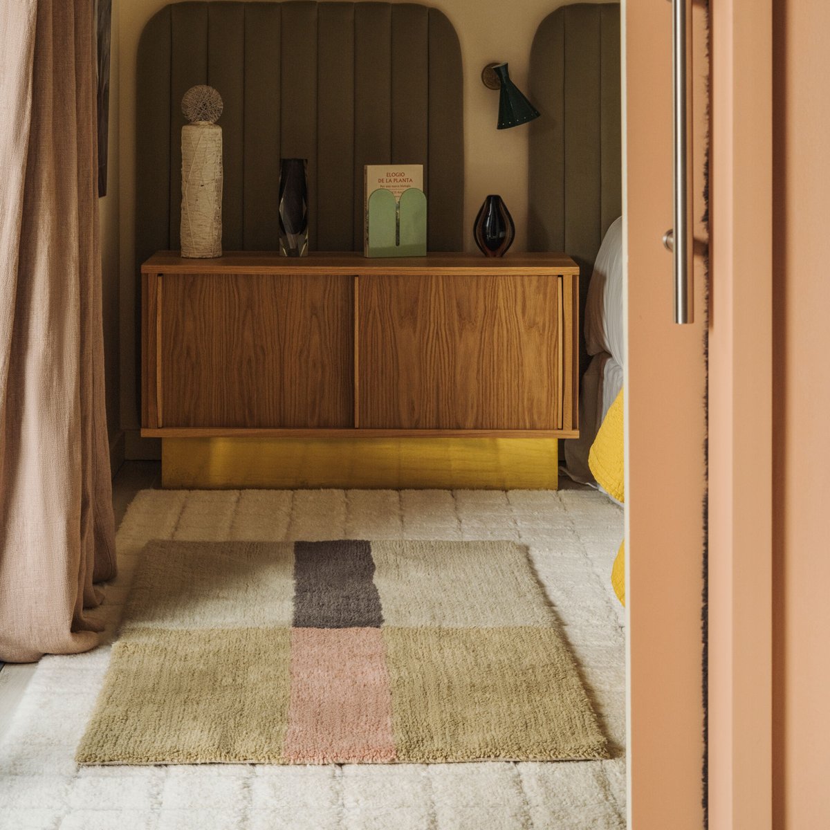 Tapis Lainable Rectangulaire Rose Fané CHROMA STRIPES multicolore, LORENA CANALS