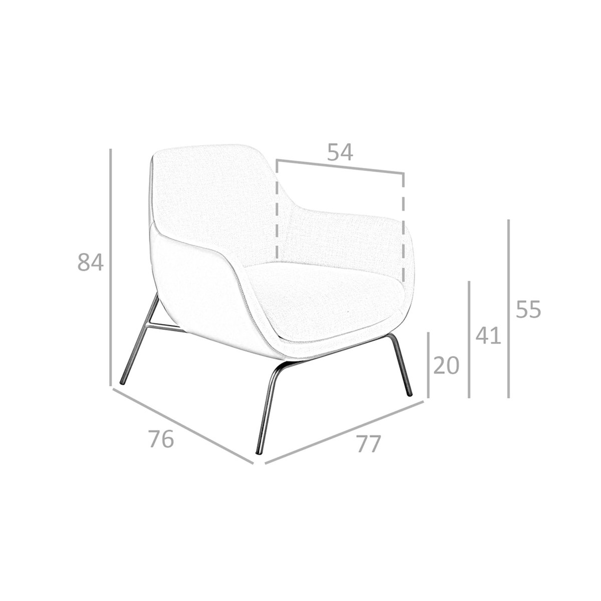 Fauteuil en tissu crème et similicuir marron crème | marron | noir, ANGEL CERDA