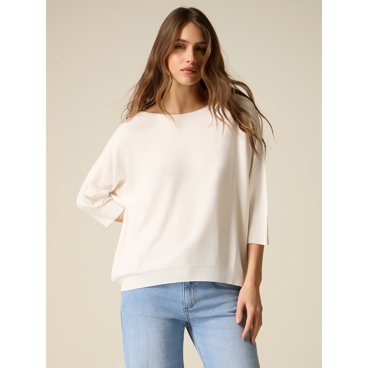 Pull sans coutures blanc, OLTRE