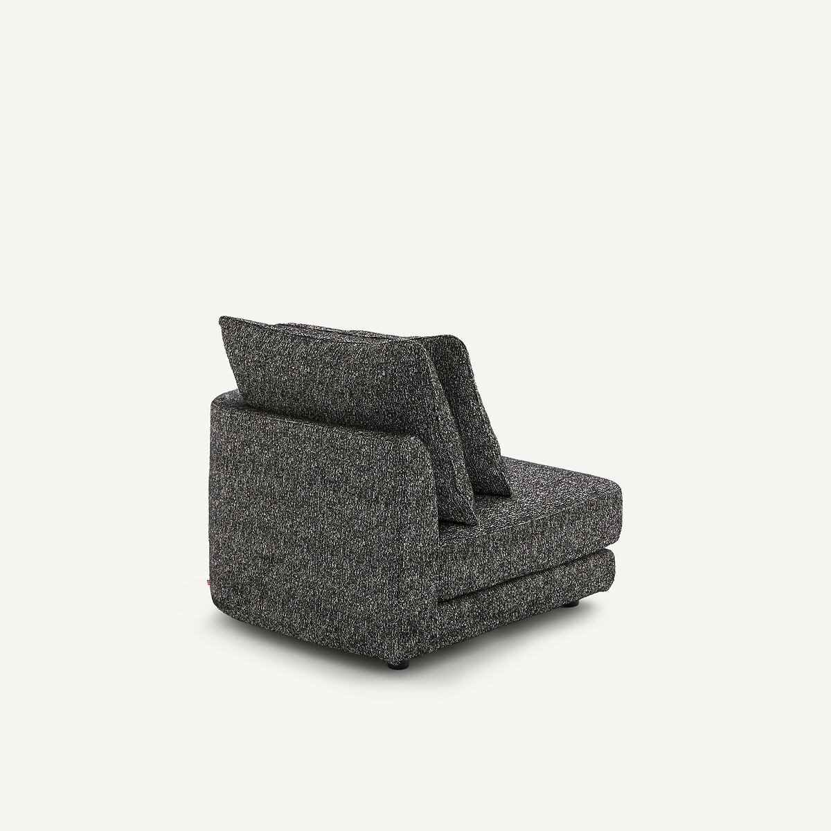 Demi-canapé droit, arrondi, modulable en bouclette, TIBERIO noir, AM.PM