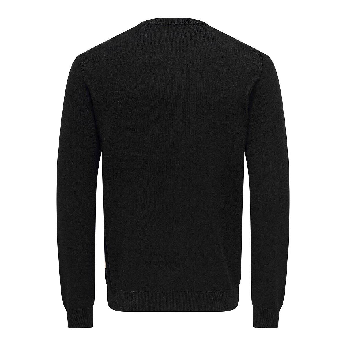 Maglione leggero dritto girocollo nero , ONLY & SONS