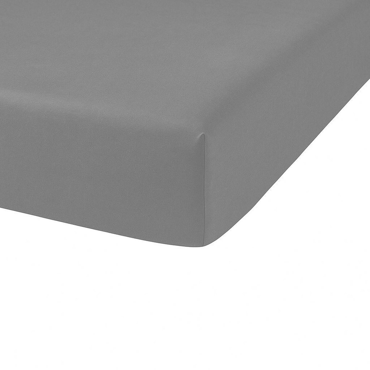 Drap housse en coton bonnet 35 cm uni, OLI gris clair, C DESIGN HOME TEXTILE