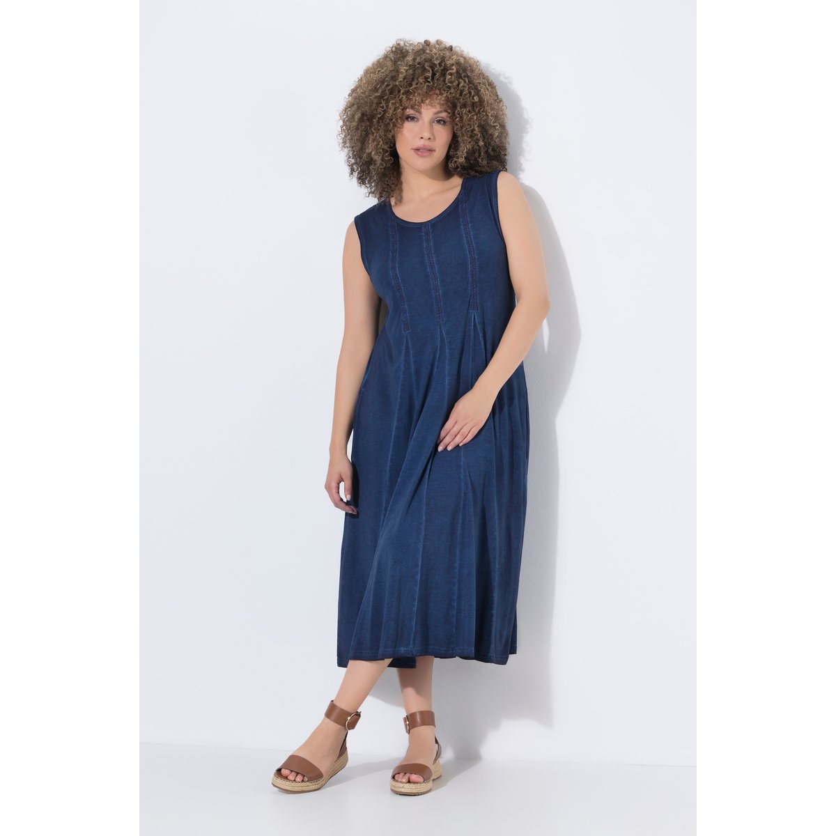 Robe midi sans manches bleu encre, ULLA POPKEN