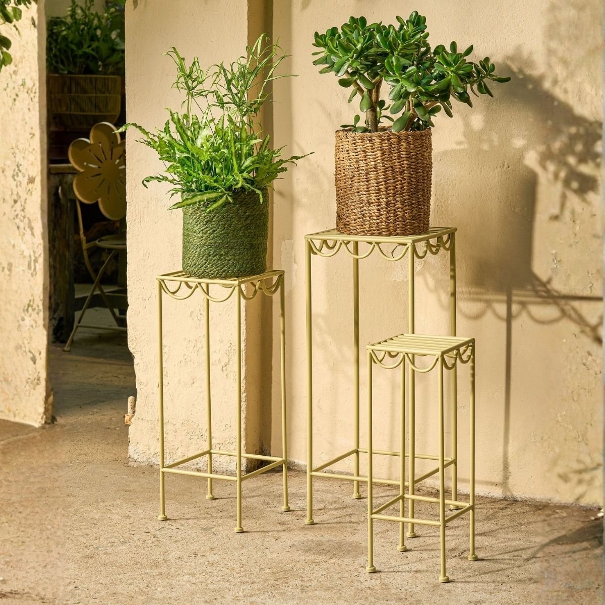 Support Pour Plantes D'extérieur ROSALIE vert clair, MICA DECORATIONS