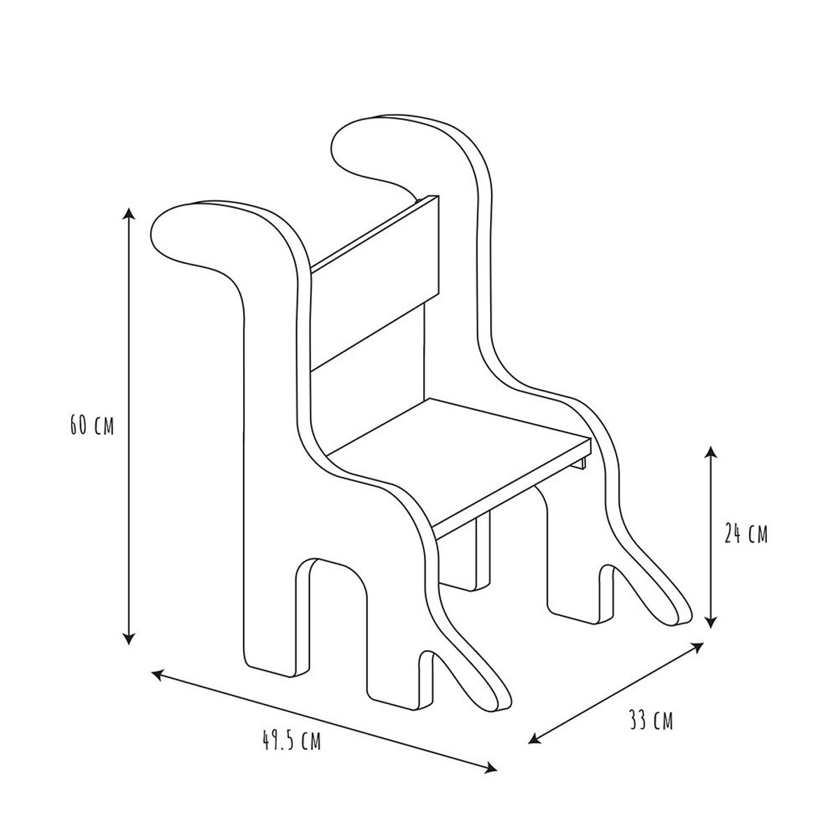 Chaise enfant dino gris, DECORATIE