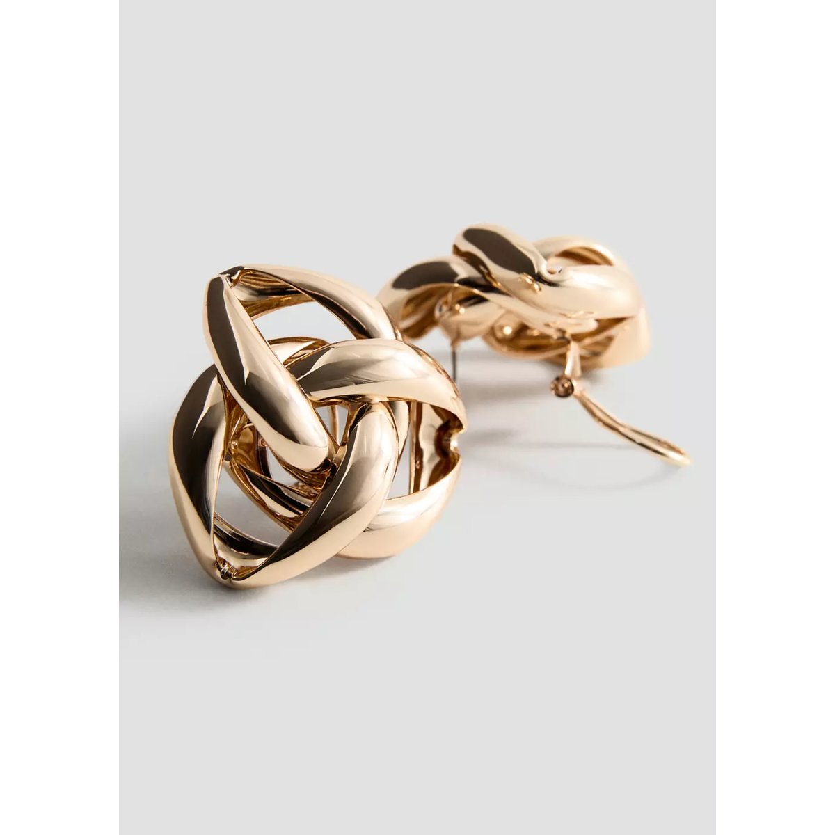 Boucles d'oreilles nœud entrelacé or, MANGO