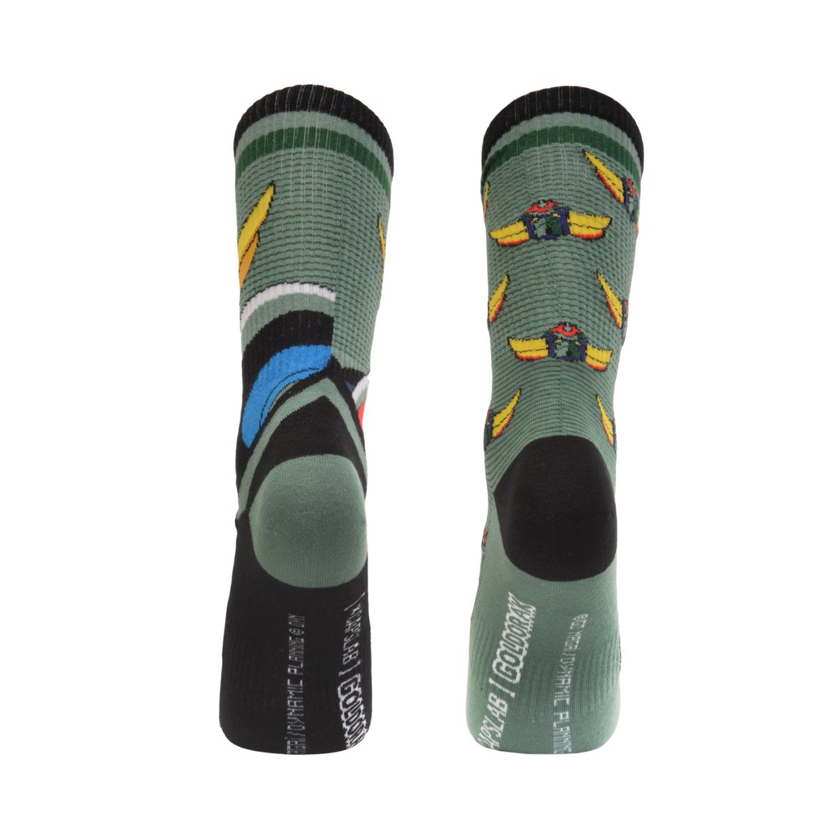 Chaussette Coton Goldorak vert/noir/blanc/rouge/bleu/jaune, CAPSLAB