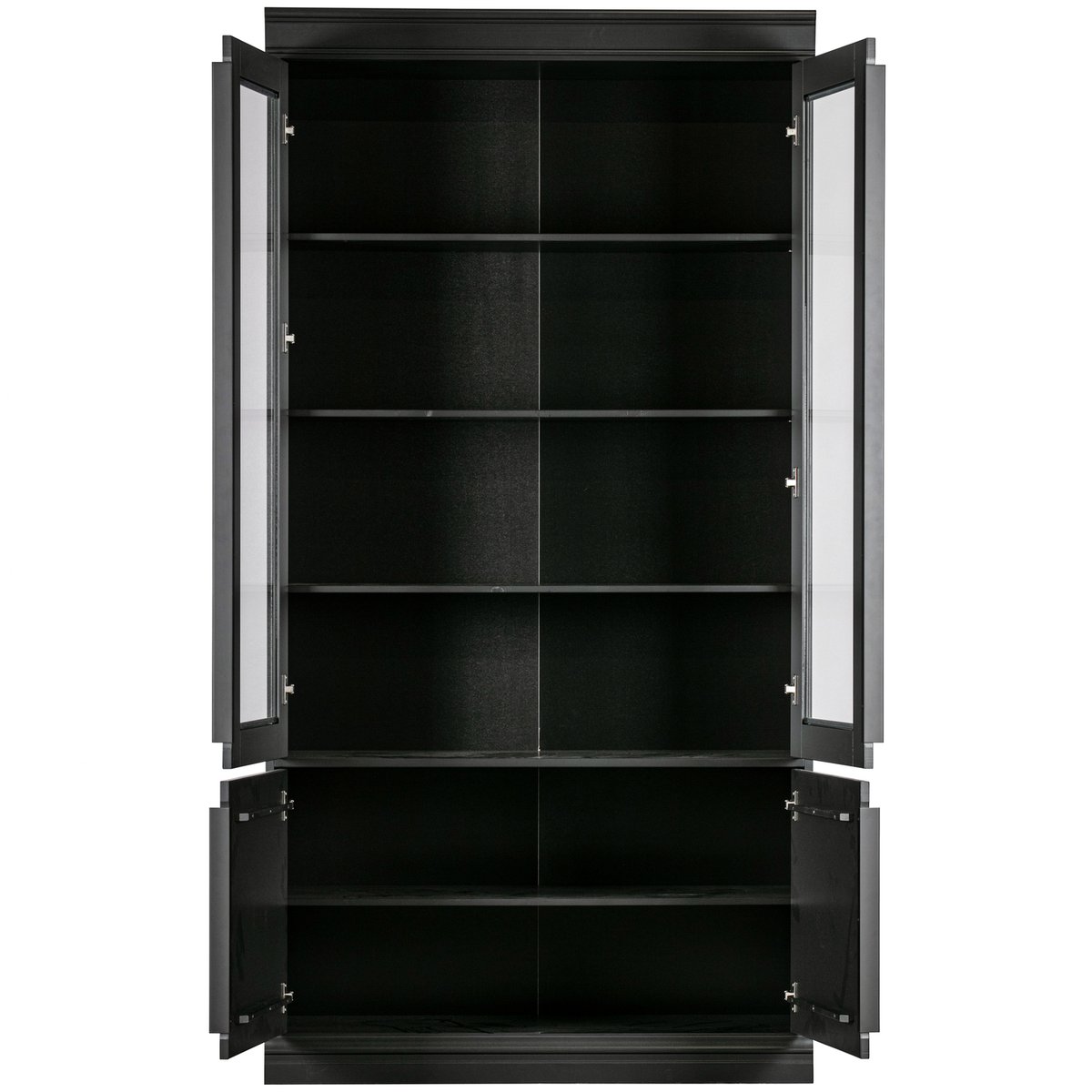 Vitrine en pin et verre ORGANIZE noir mat, WOOOD