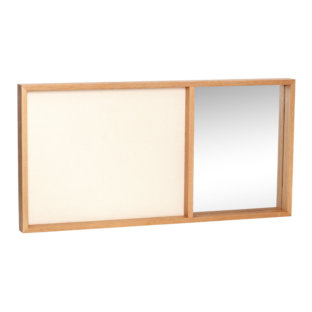 Tableau en toile, verre miroir et placage de chêne COMBINE naturel, HUBSCH