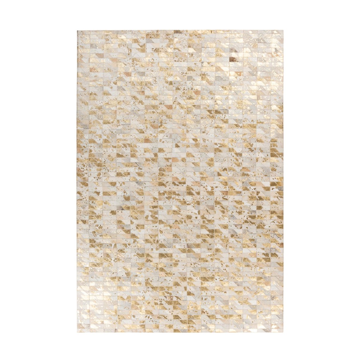 Tapis rectangulaire en cuir Lavin 725 doré / multicolore, RECOLLECTION