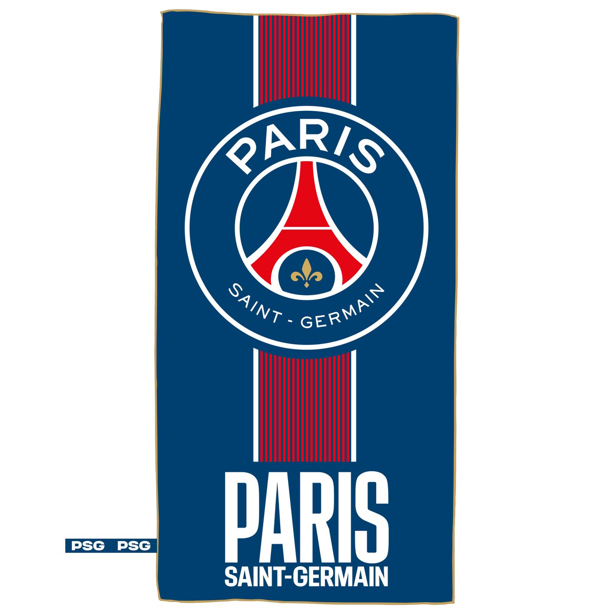Serviette de bain imprimée microfibre, Paris Saint Germain PRINCE bleu, PSG