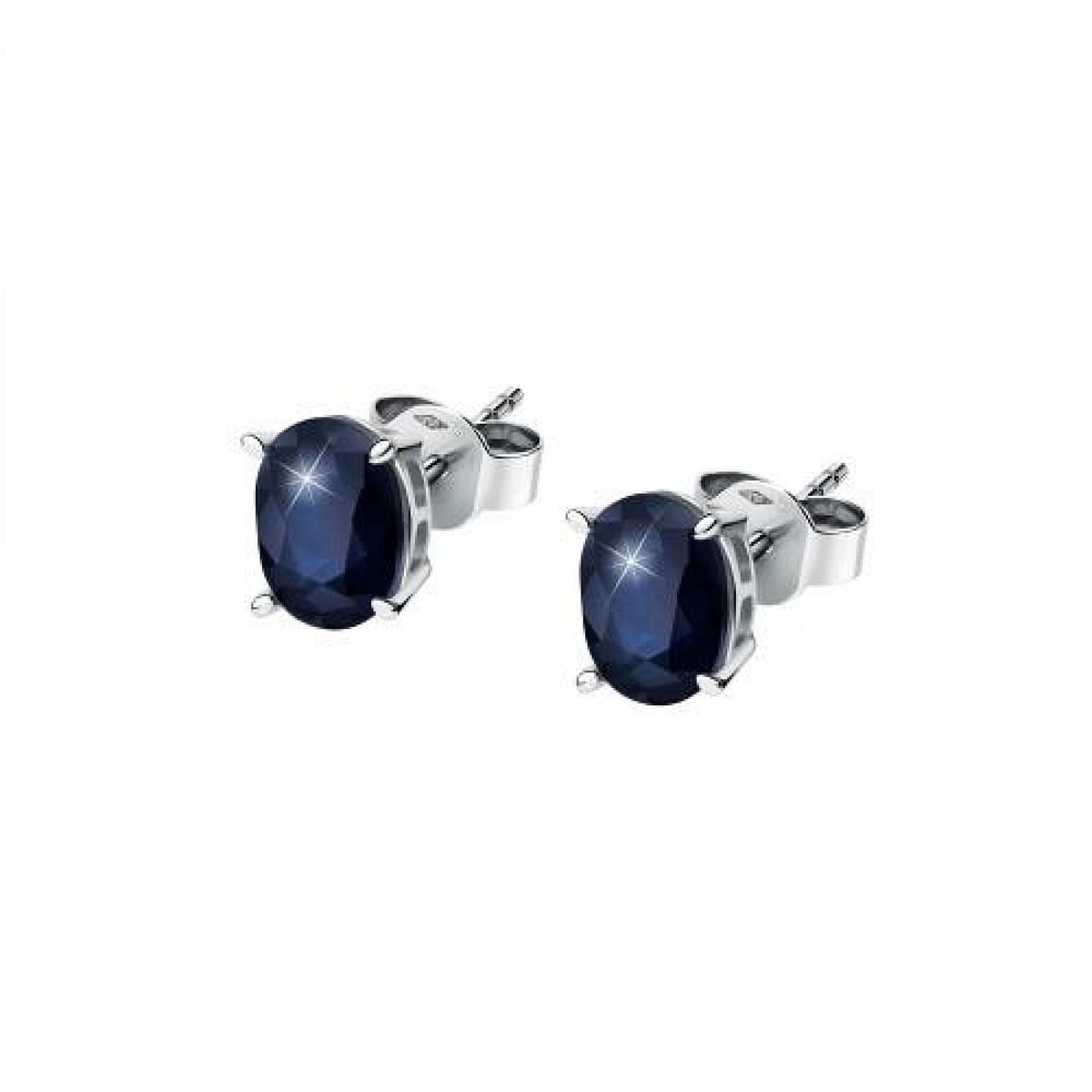 Boucles d'oreilles en Or 750/1000/saphir et Saphir argent et bleu, CLEOR