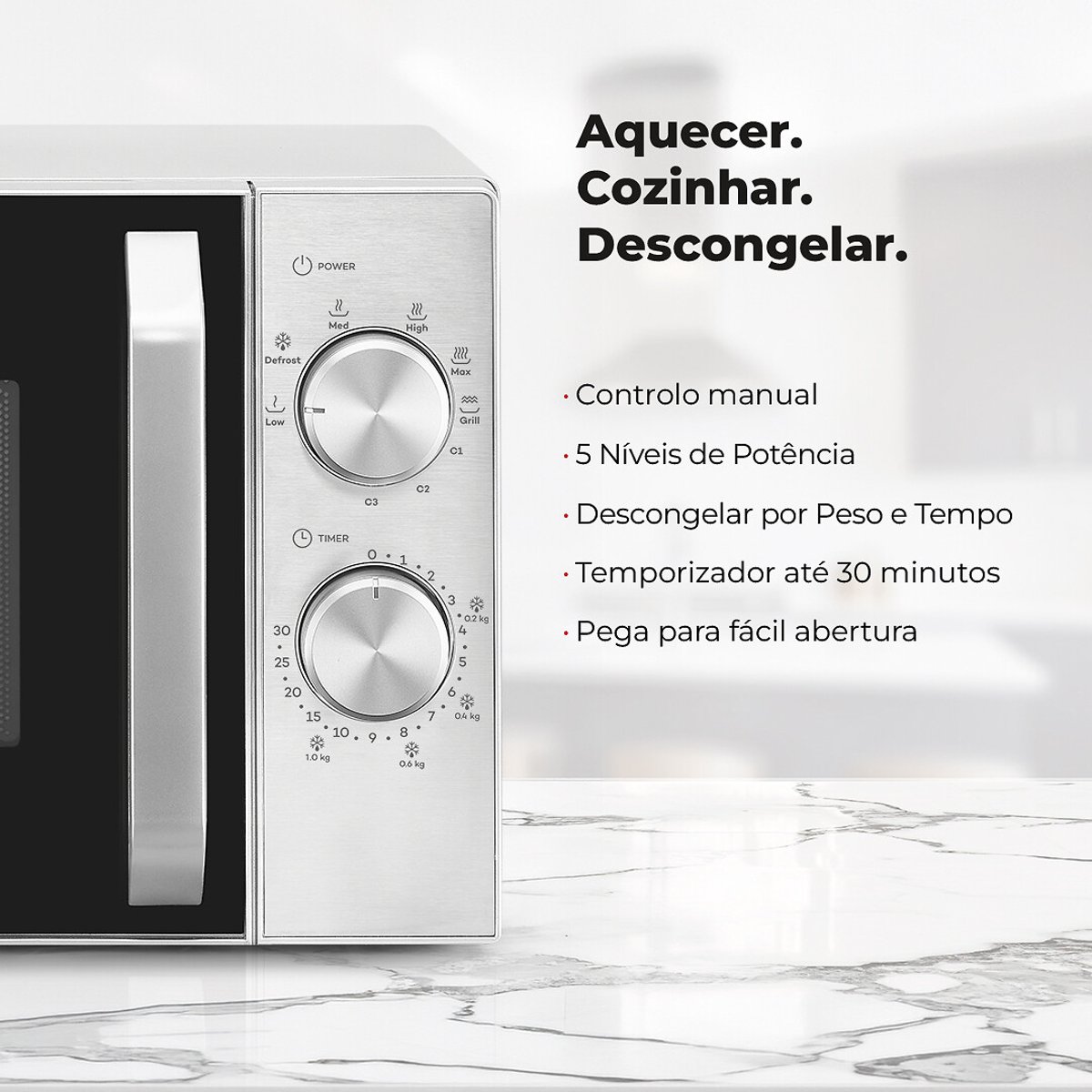 Micro-ondas 20L Com Grill Inox 1815FL,FLAMA inox, FLAMA